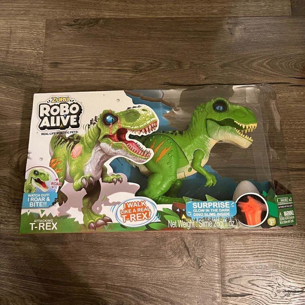 New ZURU Robo Alive ATTACKING T-REX Robotic Dinosaur Pet Glow In Dark SLIME EGG